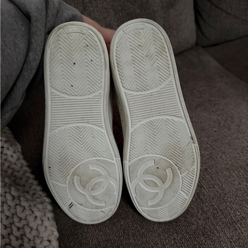 CHANEL White and Pink Sneakers - Picture 6 of 6